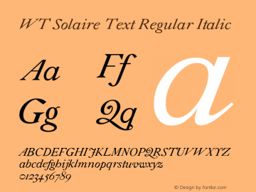 WT Solaire Text Italic Version 4.000 | web-TT图片样张