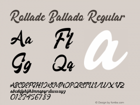 Rollade Ballado Version 1.00;May 18, 2020;FontCreator 11.0.0.2365 64-bit图片样张