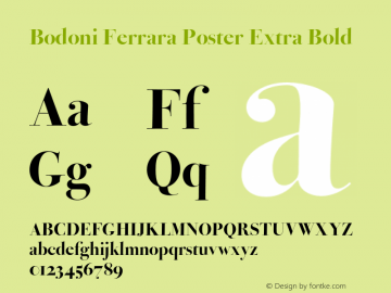 BodoniFerraraPoster-ExtraBold Version 1.012图片样张