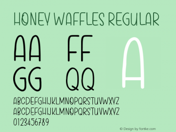 Honey Waffles Version 1.00;July 8, 2021;FontCreator 12.0.0.2565 64-bit图片样张