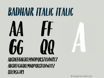 BADHAIR Italic Italic Version 1.000图片样张