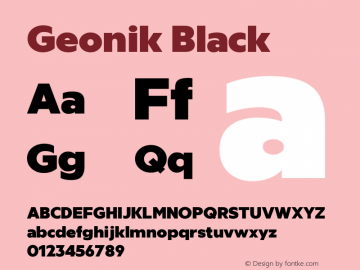 Geonik Black Version 1.000;hotconv 1.0.109;makeotfexe 2.5.65596图片样张