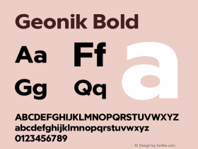 Geonik Bold Version 1.000;hotconv 1.0.109;makeotfexe 2.5.65596图片样张