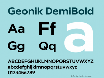 Geonik DemiBold Version 1.000;hotconv 1.0.109;makeotfexe 2.5.65596图片样张
