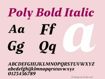 Poly Bold Italic Version 1.006 | web-OT图片样张