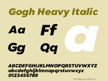 Gogh Heavy Italic Version 1.000 | wf-rip DC20200830图片样张