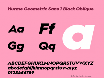 HurmeGeometricSans1 BlackObl Version 2.001图片样张