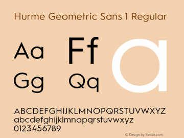 HurmeGeometricSans1 Regular Version 2.001图片样张