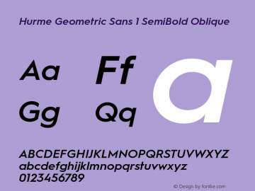 HurmeGeometricSans1 SemiBoldObl Version 2.001图片样张