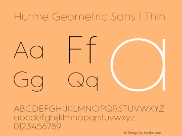 HurmeGeometricSans1 Thin Version 2.001图片样张