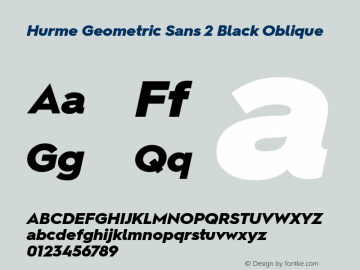 HurmeGeometricSans2 BlackObl Version 2.001图片样张