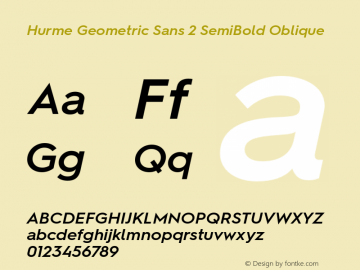 HurmeGeometricSans2 SemiBoldObl Version 2.001图片样张