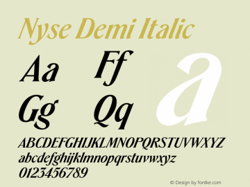 Nyse Demi Italic Version 1.000 | web-TT图片样张