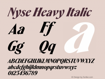 Nyse Heavy Italic Version 1.000 | web-TT图片样张