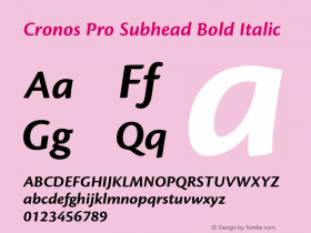 Cronos Pro Subhead Bold Italic OTF 1.008;PS 001.000;Core 1.0.31;makeotf.lib1.4.1585图片样张