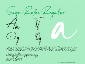 Sign Rathi Version 1.00;July 1, 2021;FontCreator 12.0.0.2565 64-bit图片样张