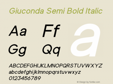 Giuconda Semi Bold Italic Version 1.00;July 9, 2021;FontCreator 12.0.0.2567 64-bit图片样张