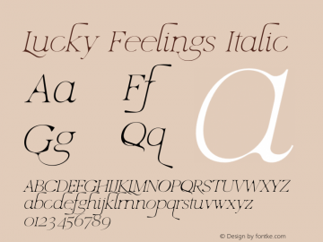 Lucky Feelings Italic Version 1.004;Fontself Maker 3.5.6图片样张