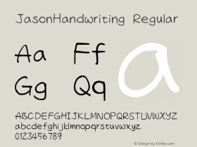 JasonHandwriting-Regular Version 