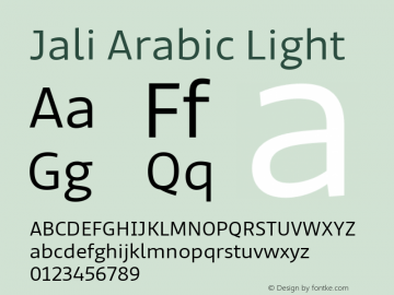 Jali Arabic Light Version 1.001图片样张