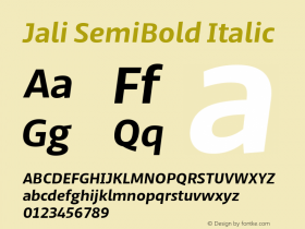 Jali SemiBold Italic Version 1.001图片样张