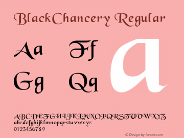 BlackChancery Regular Altsys Fontographer 4.0.2 97.5.10 Font Sample