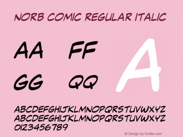 NorBComic-Italic Version 1.002 | wf-rip DC20200325图片样张
