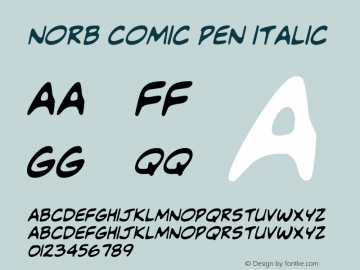 NorBComic-ItalicPen Version 1.002 | wf-rip DC20200325图片样张