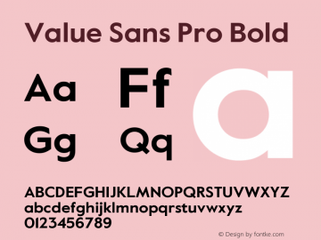 Value Sans Pro Bold Version 2.003图片样张