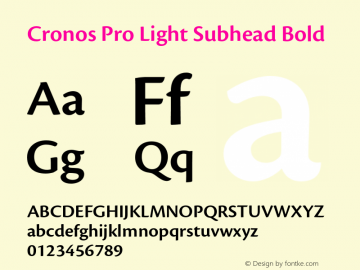 Cronos Pro Light Subhead Bold Version 2.040;PS 002.000;hotconv 1.0.51;makeotf.lib2.0.18671图片样张