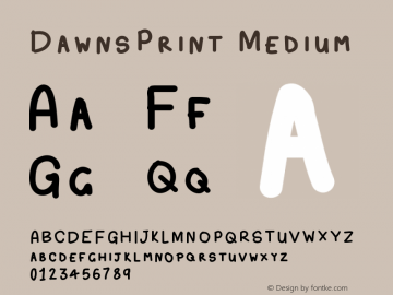 DawnsPrint Medium Version 001.000 Font Sample