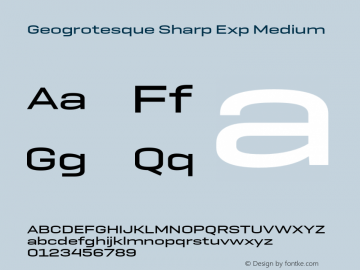 Geogrotesque Sharp Exp Md Version 1.000;hotconv 1.0.109;makeotfexe 2.5.65596图片样张