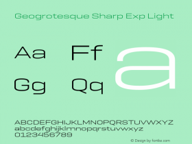 Geogrotesque Sharp Exp Lt Version 1.000;hotconv 1.0.109;makeotfexe 2.5.65596图片样张