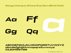 Geogrotesque Sharp Exp SmBd Italic Version 1.000;hotconv 1.0.109;makeotfexe 2.5.65596图片样张