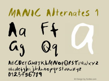 MANIC Alternates 1 Version 1.029;Fontself Maker 3.5.4图片样张