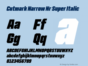 Cutmark Narrow Nr Super Italic Version 1.000图片样张