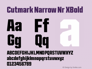 Cutmark Narrow Nr XBold Version 1.000图片样张