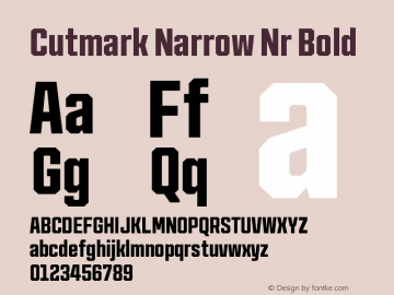 Cutmark Narrow Nr Bold Version 1.000图片样张