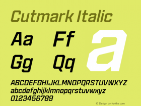 Cutmark Italic Version 1.000图片样张