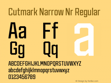 Cutmark Narrow Nr Regular Version 1.000图片样张