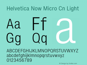 Helvetica Now Micro Cn Light Version 2.00图片样张