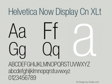 Helvetica Now Display Cn XLt Version 2.00图片样张