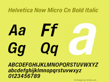 Helvetica Now Micro Cn Bold It Version 2.00图片样张