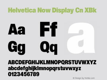 Helvetica Now Display Cn XBk Version 2.00图片样张