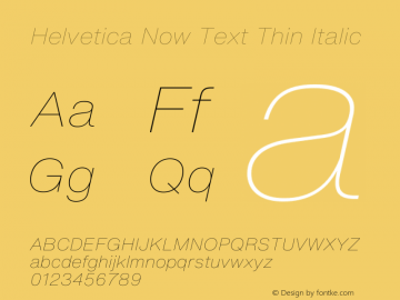 Helvetica Now Text Th It Version 1.20图片样张