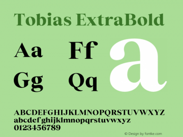 Tobias ExtraBold Version 1.004;hotconv 1.0.109;makeotfexe 2.5.65596图片样张