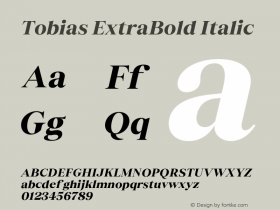 Tobias ExtraBold Italic Version 1.004;hotconv 1.0.109;makeotfexe 2.5.65596图片样张