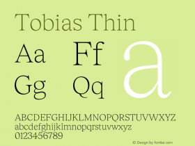 Tobias Thin Version 1.004;hotconv 1.0.109;makeotfexe 2.5.65596图片样张