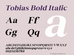 Tobias Bold Italic Version 1.004图片样张