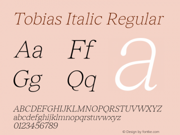 Tobias Italic Version 1.004图片样张